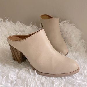 Cream Slip On Mule Booties - Women’s